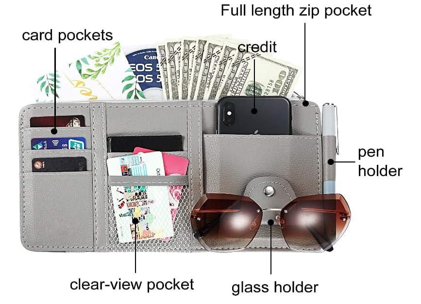Car Visor Organizer | Car Sun Visor Pouch Organizer
