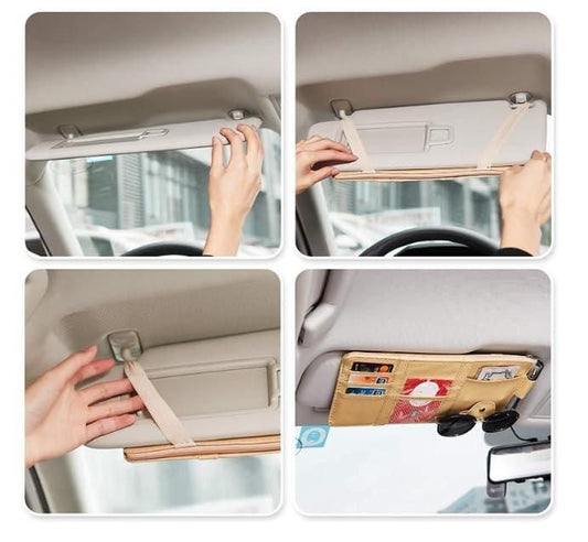 Car Visor Organizer |  Car Sun Visor Pouch Organizer